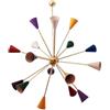STILNOVOLIGHT Lampadario multicolore in ottone Sputnik della metà del secolo Stilnovo Luci 16 bracci