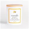 ACCENDILA CANDLE Ansia - Candela Profumata, Kumquat e Pompelmo Rosa, Cera naturale, Made in Italy, Bicchiere in Vetro Satinato, Tappo in Legno di Faggio, 200 grammi