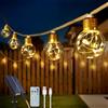 Ollny Catena luminosa solare per esterni, 16 lampadine LED da 8 m, catena luminosa solare per esterni con 8 modalità, timer, dimmerabile e funzione memoria, resistente alle intemperie per giardino