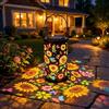 PEKJDS Lanterna da giardino solare colorata di girasole, Ornamenti da giardino appendenti all'aperto Lanterne solari colorate, Luci da giardino solari impermeabili per la decorazione del giardino del patio