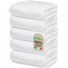 Ôhm Lavette Bagno 30x30 cm in Cotone 500 g/m² Bianco - Asciugamani Viso e Bidet Morbidi e Assorbenti - Asciugamani Piccoli per Mani Ospiti - OEKO TEX Set 5 Lavette Bagno