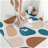 BLESWIN Tappeto Antiscivolo per Doccia Quadrato 80x80 cm in PVC Luffa per Doccia, Tappetino Bagno per Lavandino con Drenaggio, Antiscivolo per Piatti Doccia per Zone Umide, Antimuffa, Pietra color cachi