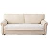 Eismodra Copridivano 3 Posti,Copri Divano Chaise Longue Angolare con Penisola,Velluto Antiscivolo Lavabile,per 2 Posti con Braccioli,per Cani Animali Domestici,Bianco,110 x 240 cm (Solo 1 Pezzo)