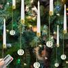 Generic 6 a LED per albero di Natale con telecomando, tremolanti senza fiamma, luci per albero di Natale a batteria con sfere di, ornamenti natalizi decorazioni per albero
