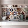 RE-COVERTILES - Adesivi Piastrelle Cucina Bagno Mattonelle adesive in PVC Impermeabili Antigraffio Stickers Decorazione Parete Cementine Peel and Stick - Modello 36 Pz 10x10 cm PS00128 Made in Italy