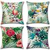 Gspirit Federe Divano Fenicottero Tropicale 4 pack cuscini per divani Decorativo Cotone Biancheria Cuscino copricuscini divano Caso Federa per cuscino, Stampa, 45x45 cm