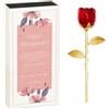 Maverton Rosa Stabilizzata Eterna in Vetro in Scatola Personalizzata - Rose stabilizzate di Cristallo - Soprammobili moderni - Rosso - Oro - Idea Regalo Donna - armonia