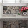 RE-COVERTILES - Adesivi Piastrelle Cucina Bagno Mattonelle adesive in PVC Impermeabili Antigraffio Stickers Decorazione Parete Cementine Peel and Stick - Modello 36 Pz 10x10 cm PS00147 Made in Italy
