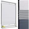 WOLTU Tenda Plissettata a Nido d'Ape, Tenda Avvolgibile Plissettata oscurante per Protezione solare e privacy di porte e finestre, senza Foratura, Colore Bianco-Bianco 95x120 cm