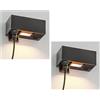 ledscom.de 2 prese a muro WAST per esterni, IP44, doppia, antracite, con faretto LED integrato, 430 lm, bianco caldo