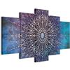 murando Quadro Mandala 200x100 cm 5 pezzi Stampa su tela XXL Immagini moderni Murale Fotografia Grafica Decorazione da parete Orient f-A-0663-b-o