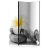 murando - Paravento Decorativo Monofacciale Fiori 135x172 cm 3 Pannelli Divisori - Stampa su un Lato su Tela in TNT - Separe Divisorio per la Casa Simpatici Legno - Pietra b-B-0190-z-b