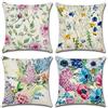 Gspirit peonia crisantemo 4 Pack Cuscini per divani Decorativo Cotone Biancheria Cuscino copricuscini Divano Caso Federa per Cuscino 45x45 cm