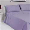 LARA MORADA - Set Completo Lenzuola Una Piazza E Mezza, 100% Cotone, Made In Italy, Tinta Unita, Per Letto 1 Posto E Mezzo, Malvia