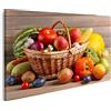 islandburner Quadro Moderno Frutta e Verdura nel Cestino Stampa su Tela - Quadro x poltrone Salotto Cucina mobili Ufficio casa - Fotografica Formato XXL