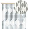 VIRSUS Tenda a Piastrine Antimosche in PVC 4130, misura 120x230 cm, tenda per porte e finestre, moschiera a pannello, Frangivista e Decorazione, zanzariera per insetti (Rombi Bianchi e Grigi)