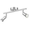 ledscom.de Plafoniera LUNARA, 2 luci, acciaio inox, cromo opaco, incl. 2x lampade LED GU10 (bianco caldo, 4,678W, 227lm ciascuna, 110°)