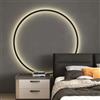 AstrizLamp LED Applique da Parete Interno con Spina USB 100cm Oro Minimalista Cerchio Lampada da Muro per Soggiorno Dimmerabile Anello Luce Parete Illuminazione Indiretta, per Ufficio, Camera da Letto