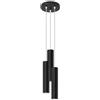 SOLLUX lighting Lampada da Soffitto - Lampada da Sospensione - in Acciaio - Lampadina LED - 3 Paralumi - Nero Lagos