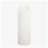 Luminara Candela a LED realistica con fiamma mobile, bordo smerlato, finitura liscia, in vera cera, non profumata, bianca (8 cm di larghezza x 22 cm di altezza, cm)