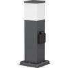 ledscom.de POLLY luce di percorso/bitta per esterni, IP44, 35 cm, antracite, 1x G9 max. 10W, presa di corrente