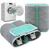 lompyeu 2 in 1 Sacchetto Scarpe Lavatrice,Sacchetti per Scarpe Lavanderia,Microfibra Sacca per Lavare Scarpe In Lavatrice Pulizia Completa a 360° per Sneakers e Scarpe Sportive (Grigio)