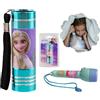 HOVUK Torcia in alluminio Frozen, torcia a LED per bambini, luce notturna a LED per giovani avventurieri, design aggiornato, regalo per ragazze dai 3 anni in su