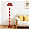 YESINTO Lampada Da Terra Vintage Stile,Fungo Forma Paralume,Rosso, Interruttore A Pedale,Lampada da Lettura Per Soggiorno Camera Da Letto Ufficio Camera per Bambini, Altezza 160,Attacco E27
