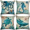 Gspirit federe organismo Marino 4 Pack Cuscini per divani Decorativo Cotone Biancheria copricuscini Divano Caso Federa per Cuscino 45x45 cm (3)