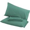 Viterbo Biancheria Completo Letto - Lenzuolo - Sofia - Colorato Tinta Unita 100% Cotone Singolo - 1P Mezza - Matrimoniale (Matrimoniale, (4121), Verde Petrolio)