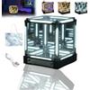 Pnedeodm Infinite Space Abyss Lamp, Creative 4d Infinite Abyss Mirror Night Light with Touch Dimming, Rechargeable Fancy Leds Cube Touch Battery Night Light for Gaming Setup Futuristic Room Décorc (White)