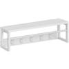 HOOBRO Appendiabiti da Parete con Mensola, Barra Porta Grucce e 5 Ganci, Mensola da Muro per Cappelli, Ombrelli, Sciarpe, Ingresso, Corridoio, Soggiorno e Camera, Bianco EWT78YM01