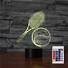 SUPERHONGJIHAO Luce notturna per bambini 3D Tennis Lampada a Led con Telecomando 16 Colori Cambiare Regalo di Compleanno di Natale per Bambino