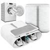 lompyeu 2 in 1 Sacchetto Scarpe Lavatrice,Sacchetti per Scarpe Lavanderia,Microfibra Sacca per Lavare Scarpe In Lavatrice Pulizia Completa a 360° per Sneakers e Scarpe Sportive (Bianco)