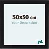 yd. Your Decoration - Cornice 50x50 cm - Nero Opaco - Decorativa Parete in Legno con Vetro in acryl - Antiriflesso - 50x50 Cornice - Como