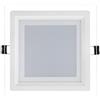 puntoluceled Plafoniera LED Quadrata da Soffitto 12W Luce Calda 3000K - Cornice Plexiglass Effetto Vetro, Montaggio a Plafone
