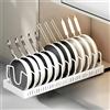 ZLPBAO Porta Coperchi Pentole Scorrevole con Doppia Guida, Pull-out Portacoperchi con 12 Scomparti Regolabili, Porta Padelle Salvaspazio per Padelle, Coperchi e Piatti, Organizer cucina, Bianco