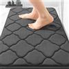 OLANLY Tappeto da bagno in memory foam, 91 x 61 cm, ultra morbido, antiscivolo e assorbente, lavabile in lavatrice, asciugabile in lavatrice, comodo, spesso, per pavimenti del bagno, vasca e doccia,
