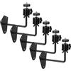 Folgtek Set di 5 supporti per fotocamera, in metallo, universale, con mini testa a sfera, per la sicurezza, per la caccia, telecamere per interni ed esterni, su soffitto, albero ecc. (nero, su parete,