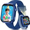BANLVS 4G Smartwatch Bambini, Orologio Smartwatch Bambini con GPS, Doppia Fotocamera, Chiamate, Videochiamata, SOS, Modalità Scuola, Torcia, IP68, Contapassi per Ragazzi e Ragazze, Blu, Garanzia 3 Anni