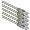 1aTTack.de Cat6 Ethernet LAN cavo di rete set 10 100 1000 MBit s Patchkabel Cat S-FTP doppia schermato PIMF Compatibile con Cat5 Cat6 A Cat7 Cat8 per switch Router modem patchpannel gris - 5 Stück 5m