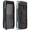 caseroxx Borsa in pelle con clip da cintura per Nokia 125/150 (2020), Funda carcasa vera pelle (con finestra trasparente) in nero