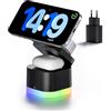 COLSUR 3 in 1 Caricatore Wireless per Apple,Stazione Ricarica per Apple Wireless Charger Rapida 15W Magnetico per iPhone 17/16/15/14/13/Air/Apple Watch AirPods Pro/4/3/2 con Adattatore da 30W,nero