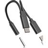Kefiany Adattatore da USB C a Jack Cuffie da 3,5 mm (2 in 1) Cavo Caricabatterie Tipo C Dongle per iPhone 16 15 per iPad Compatibile con Samsung per cuffie Apple Convertitore audio ausiliario per auto Android
