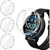 iVoler 3 Pezzi Clear Cover con Pellicola Protettiva per Amazfit Active Max, Copertura Completa Custodia Anti-Graffio Ultra Sottile Morbida TPU Case, Trasparente