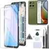 RongZy LCD Schermo per Motorola Moto G15/G15 Power XT2521-3/XT2521-5 Display di Ricambio Touch Screen Digitizer Parti di Riparazione con Strumenti(Nero con Cornice)