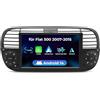 SWTNVIN Android 14 Autoradio per FI-AT 500 (2007-2015) Car Radio wireless Carplay/Android Auto,Bluetooth Supporto GPS Navi DSP/WiFi/FM/RDS con schermo touchscreen da 7 pollici (Nero 2+32G)