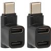 Generic Adattatore USB C 3.1 con Angolo di 90 Gradi per Trasferimento Rapido Doppie Porte Femmina per Applicazioni di Gioco e Ricarica Materiale: ABS