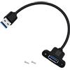 YINGAYOU Prolunga USB Pannello Cavo Prolunga USB 3.0 con Pannello Trasmissione Dati a 5 Gbps e Alimentazione per Laptop, PC, Pannello Cruscotto Auto e Barca (USB A, 0.3 m)
