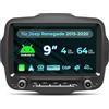 NVGOTEV Android 14.0 Autoradio per Jeep Renegade 2015-2020 con schermo tattile da 9 pollici Supporto radio di navigazione GPS 4G DSP TPMS OBD WirelessCarplay/Android Auto 4+64GB